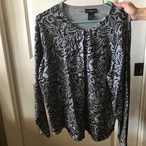 Grey/Black Button Down Cardigan Lane Bryant 22/24